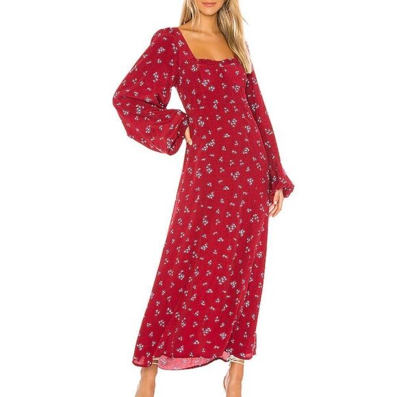 NWT Free People Iris Floral Long Sleeve Midi Dress - Picture 3 of 3